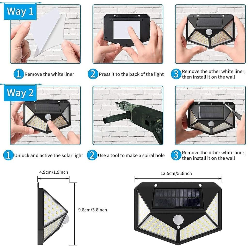 Waterproof Solar Garden Light with PIR Motion Detection Sensor
