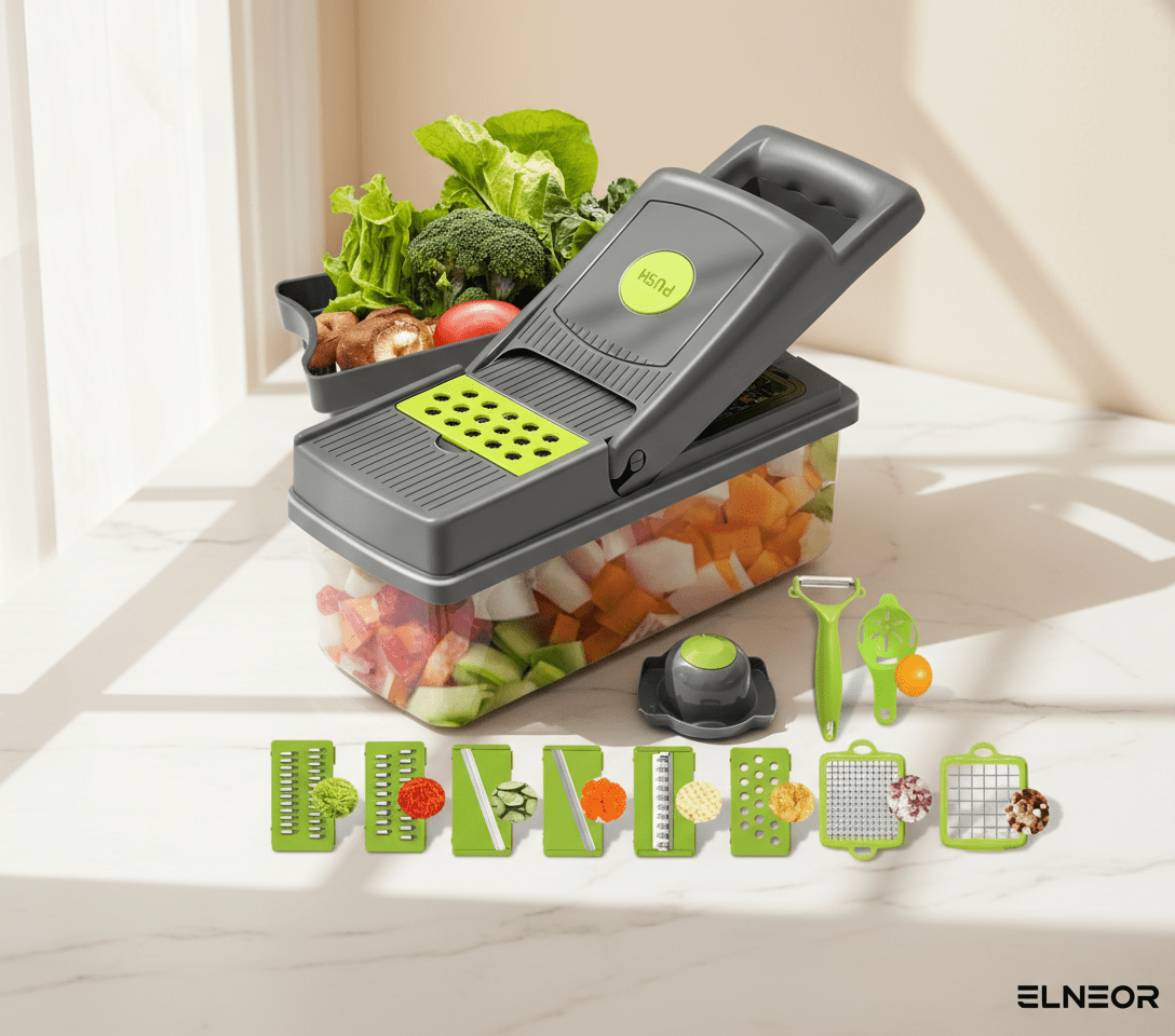 14-in-1 Vegetable Chopper Slicer Dicer — Stainless Steel