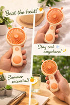 Portable Handheld Mini Fan - Coral Orange