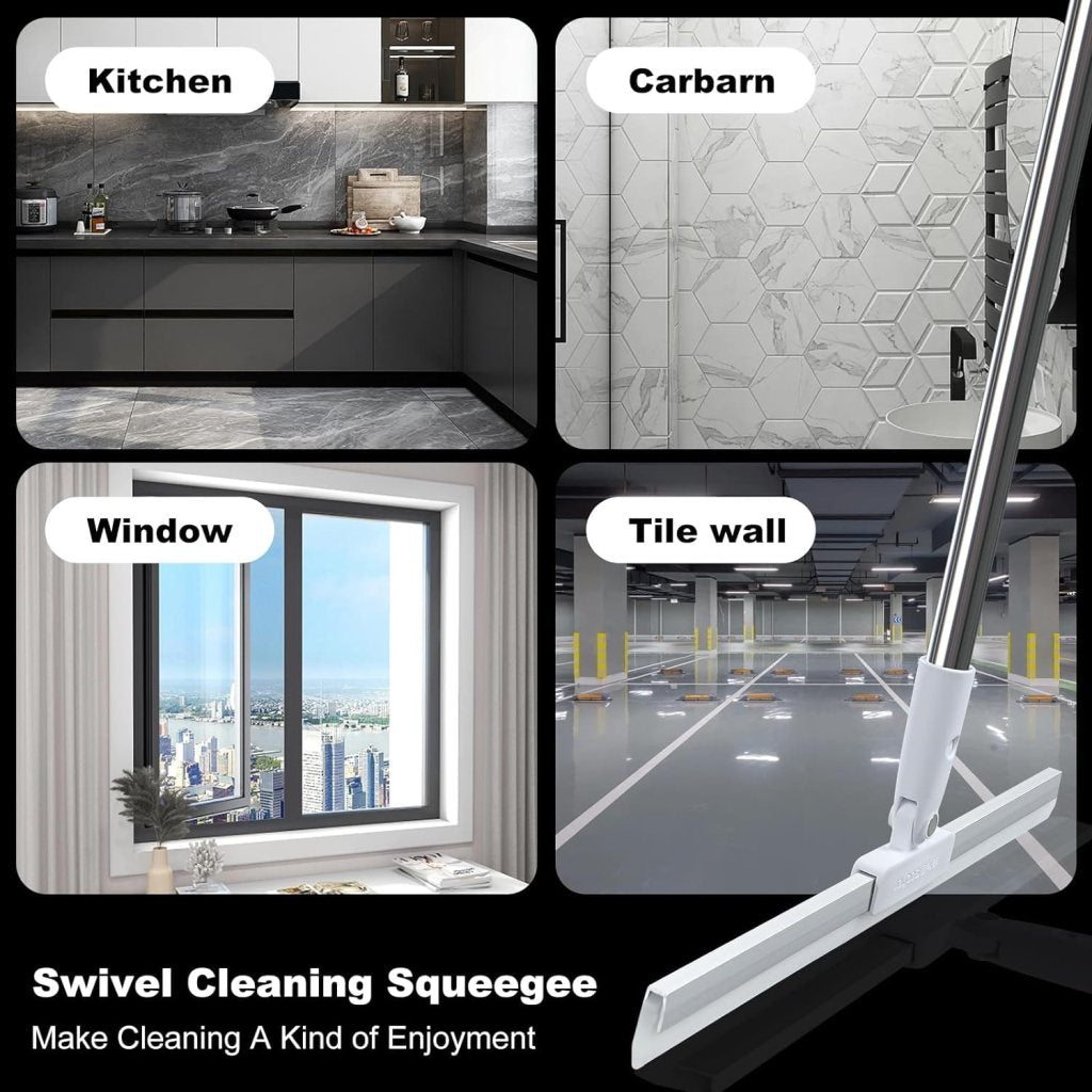 180° Rotatable Floor Wiper | Multifunctional Wet & Dry Squeegee - Elneor