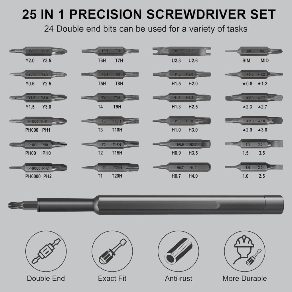24-in-1 Precision Magnetic Screwdriver Set for Electronics Repair - Elneor