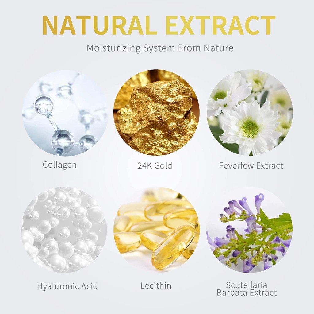 ✨ 60 Pcs Under Eye Mask for Dark Circles | 24k Gold Hydrogel Eye Patches | Collagen & Cooling Gel Pads for Puffiness, Wrinkles & Relaxing Eyes - Elneor