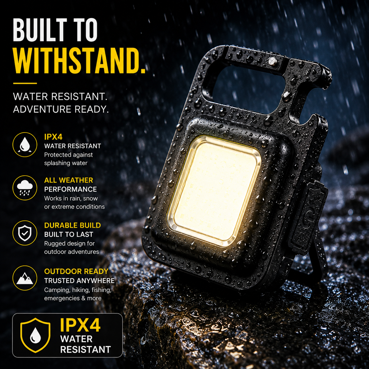 ELNEOR™ Mini COB Keychain Light – Rechargeable Magnetic Work Light with Carabiner Clip