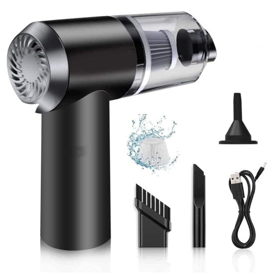 Portable 3-in-1 Cordless Car Vacuum Cleaner with Multiple Attachments
