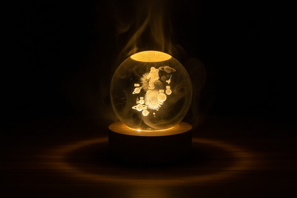 3D Crystal Sphere - Side Profile