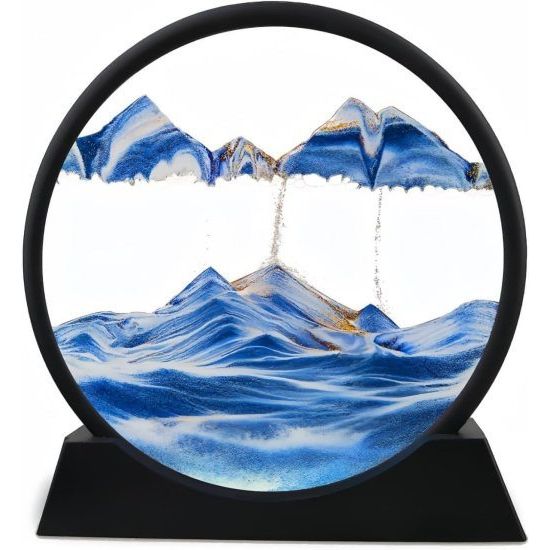 3D Quicksand Moving Sand Art Picture | Mesmerizing Desktop Decor & Stress Relief - Elneor Ambient Lighting