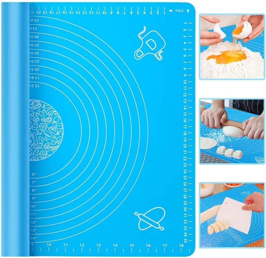 Heat-Resistant Silicone Mat with Precision Markings for Perfect Dough Rolling

