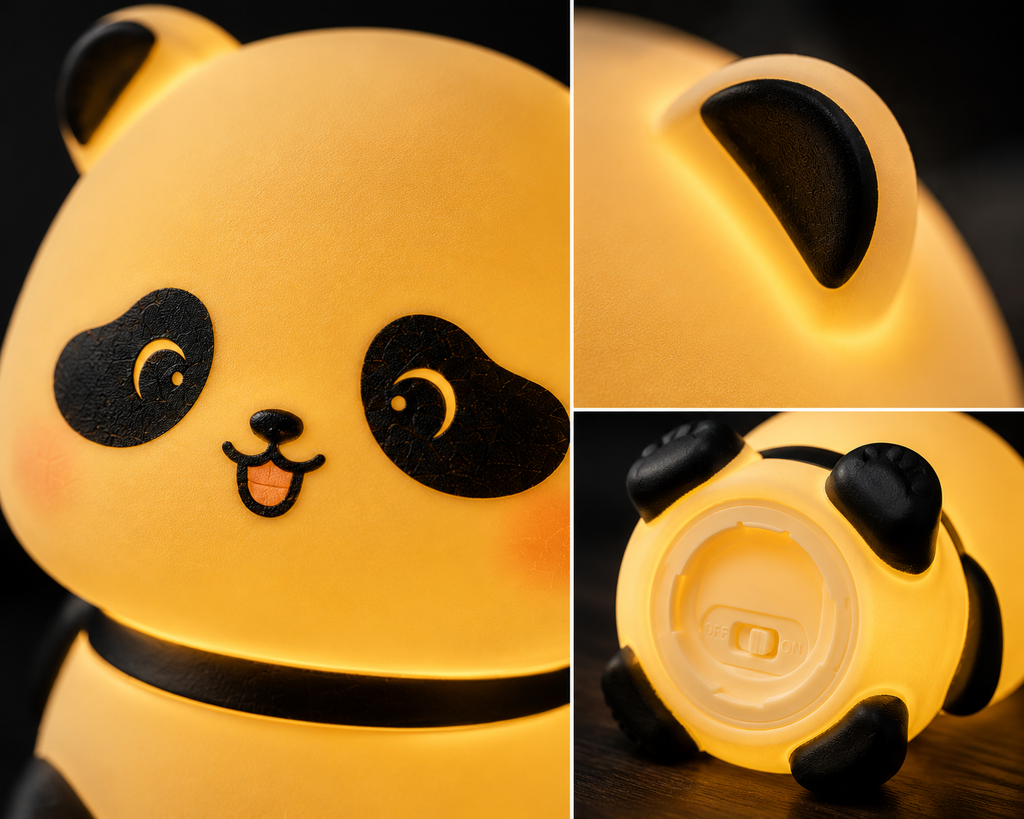 ELNEOR Panda Night Light – Soft Glow Silicone LED Lamp for Kids