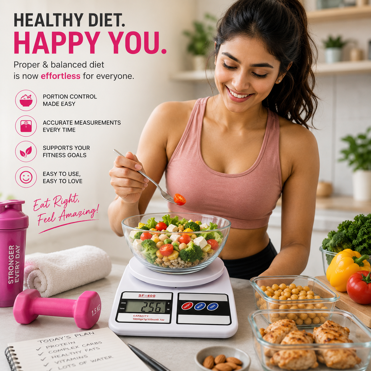 ELNEOR Digital Kitchen Scale SF-400 – 10kg Precision with LCD Display & Tare Function