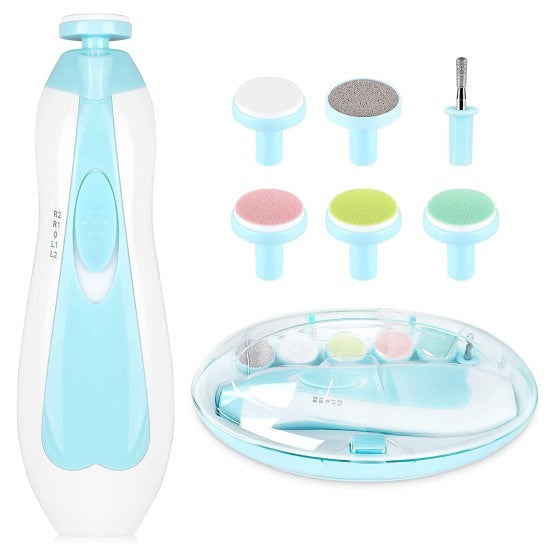 Electric Baby Nail Trimmer Kit with LED Light and Multiple Attachments

