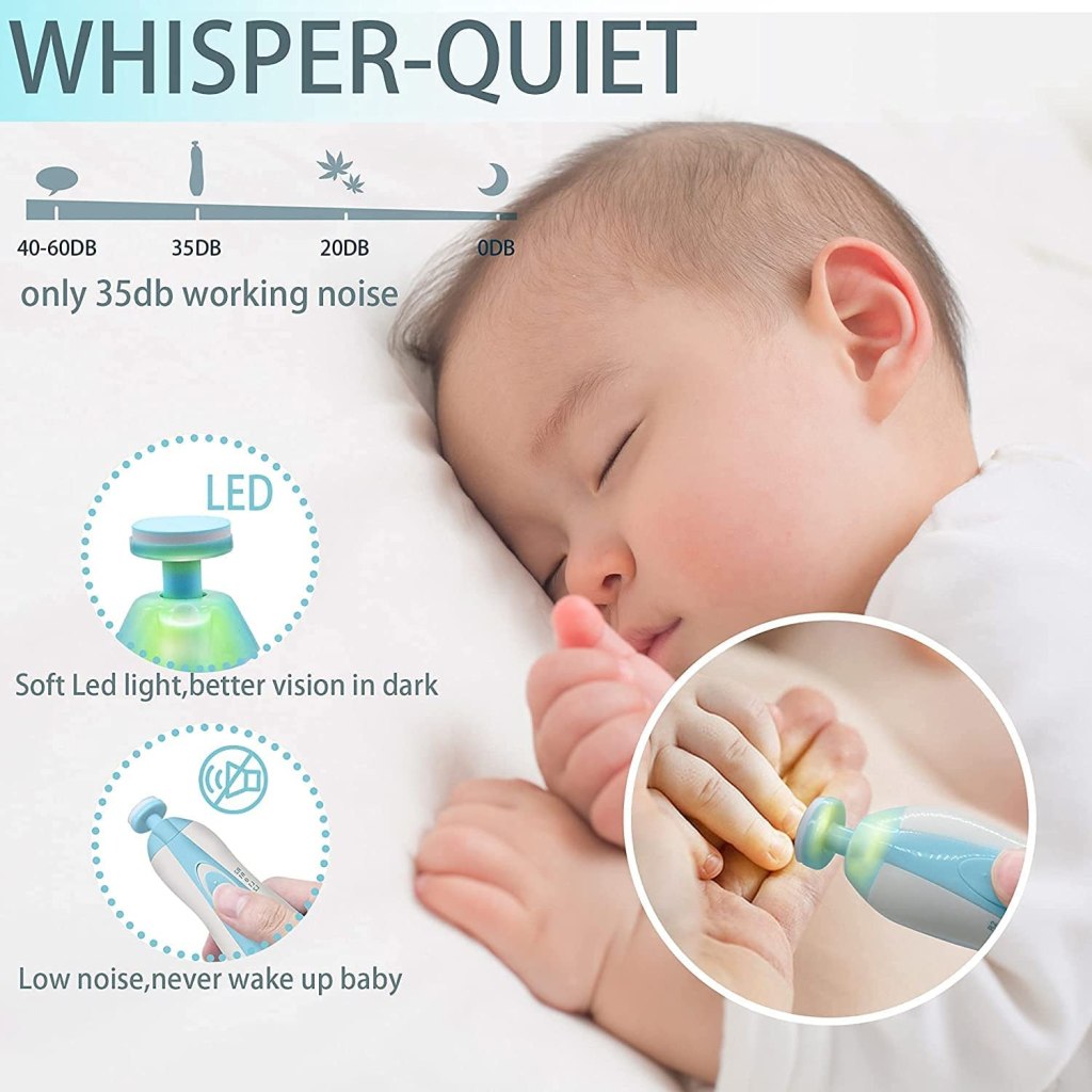 Electric Baby Nail Trimmer Kit with LED Light - Elneor