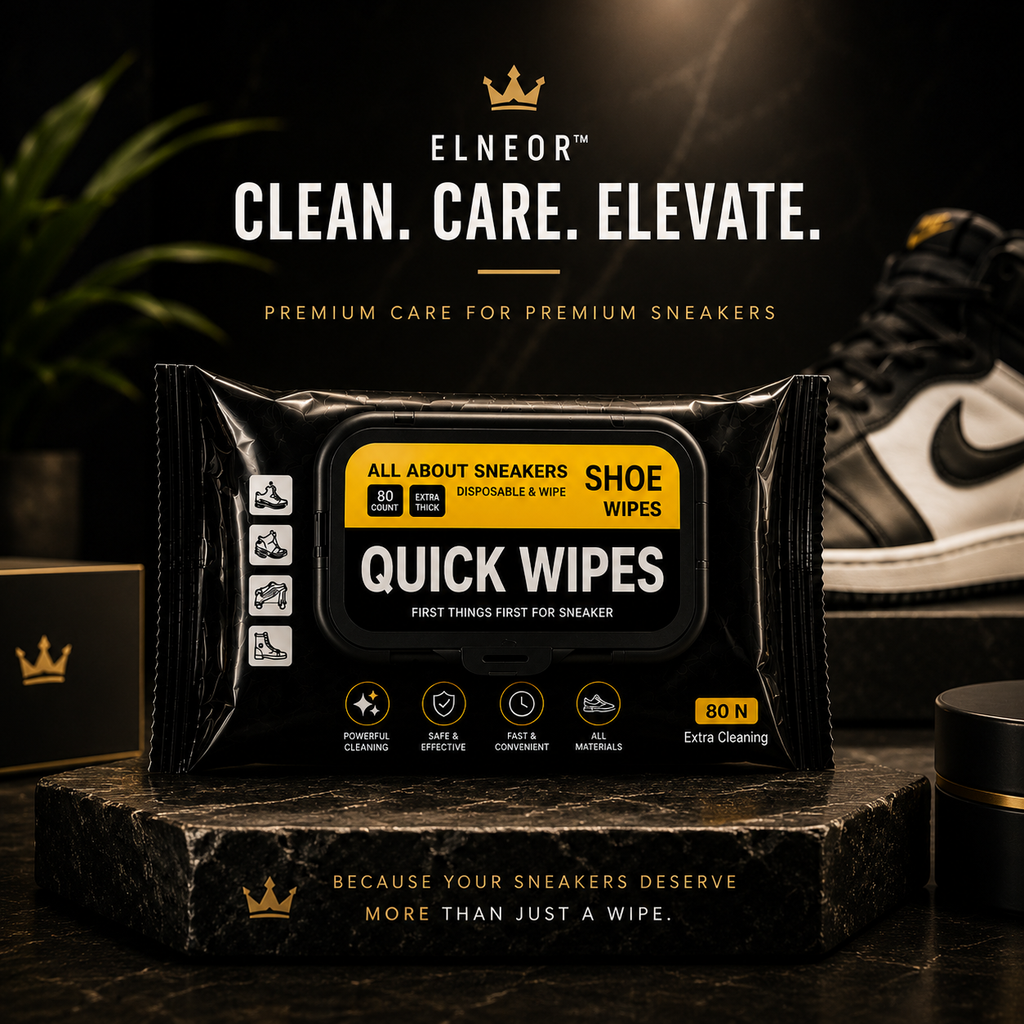 ELNEOR Shoe Quick Wipes – 80 Extra Thick Wipes + Premium Microfiber Towel Bundle