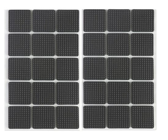 30 Piece Anti-Slip Rubber Pads – Self-Adhesive Furniture Grippers (Square)  Protect Floors & Furniture | Scratch-Resistant | Heavy-Duty Adhesive - Elneor