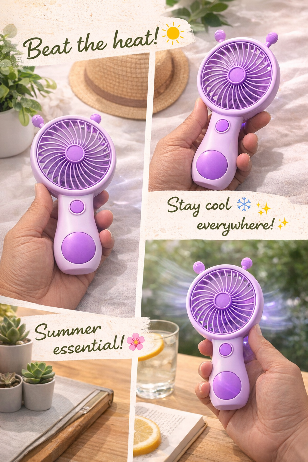 Portable Handheld Mini Fan - Purple Lavender