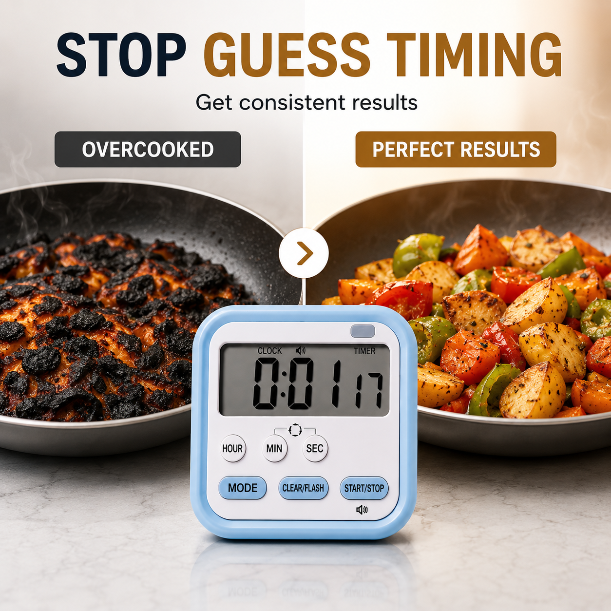 ELNEOR™ Digital Kitchen Timer - Premium LCD Display & Loud Alarm (Blue)