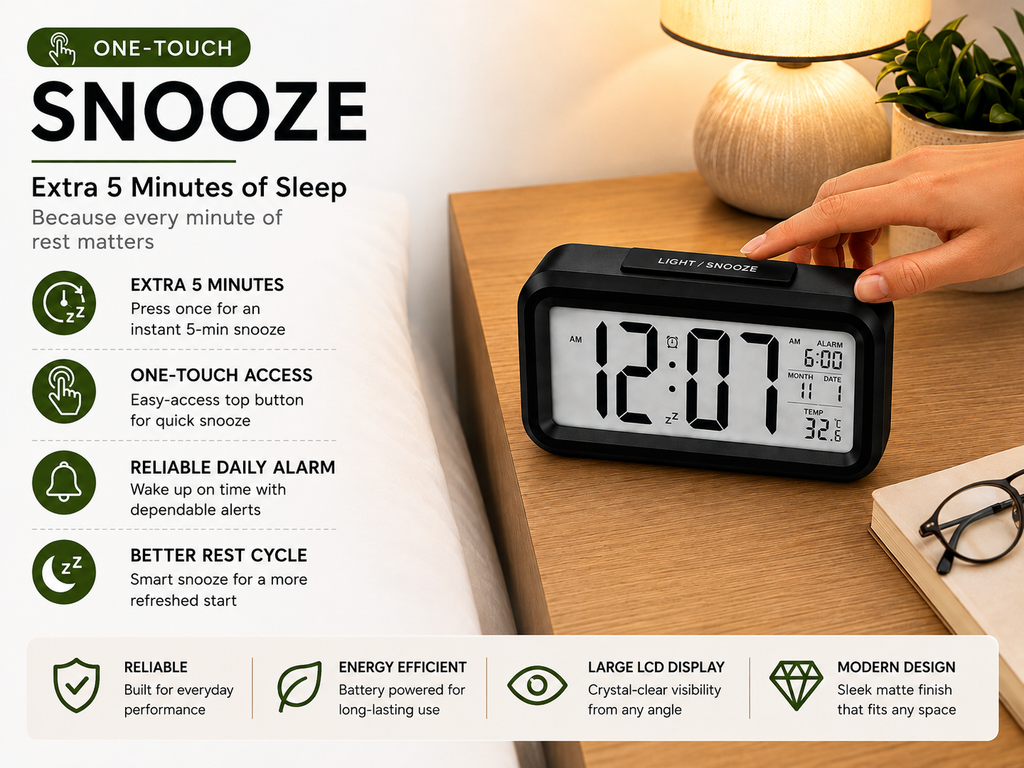 ELNEOR Digital Alarm Clock – Features Overview