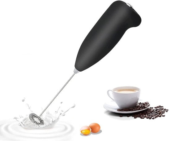 Powerful Handheld Milk Frother – Stainless Steel Mini Drink Mixer with Stand Battery Operated | Premium Coffee Foamer & Egg Beater - Elneor