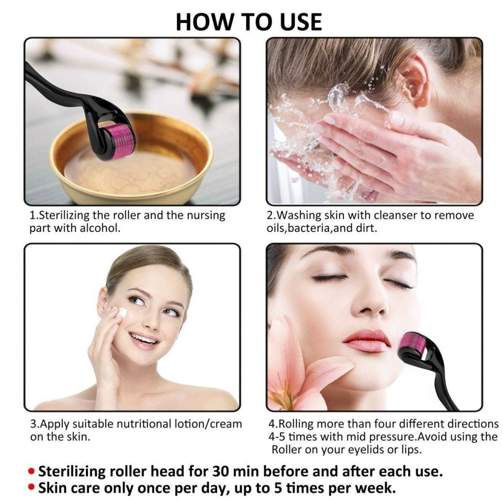 Derma Roller with 0.5mm Titanium Needles - Elneor