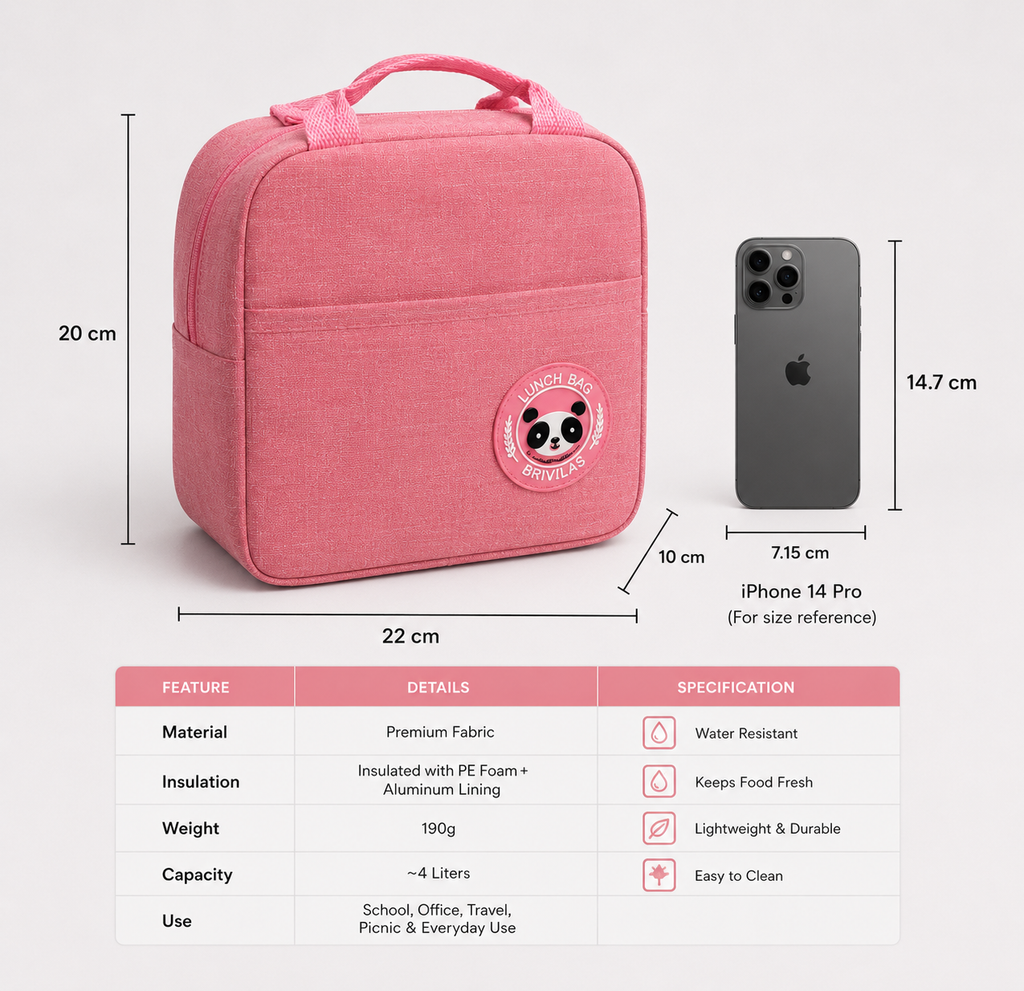 ELNEOR Insulated Lunch Bag – Premium Thermal Tiffin Bag for Office, School & Travel
