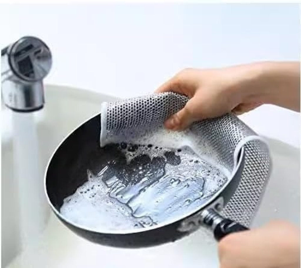 Dish Wash Scrubber Stainless Steel Wire | Heavy Duty Non-Scratch Double-Sided Scrubbing Pad (Pack of 20) - Elneor