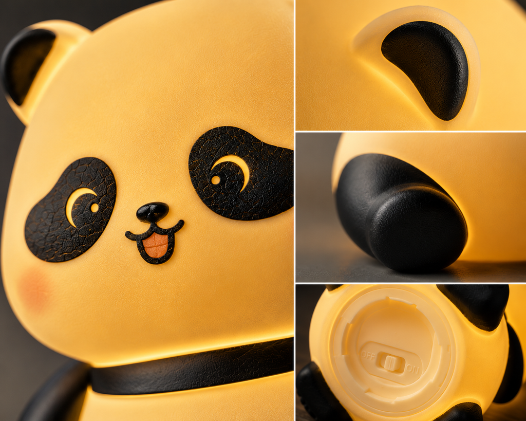 ELNEOR Panda Night Light – Soft Glow Silicone LED Lamp for Kids