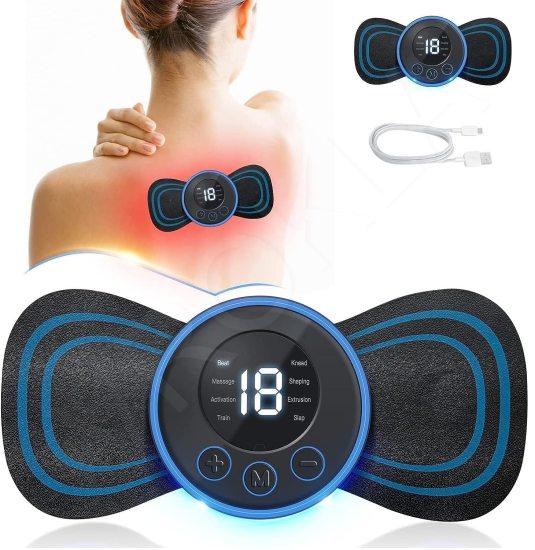 Wireless Mini EMS Massager with Self-Adhesive Pad for Portable Pain Relief
