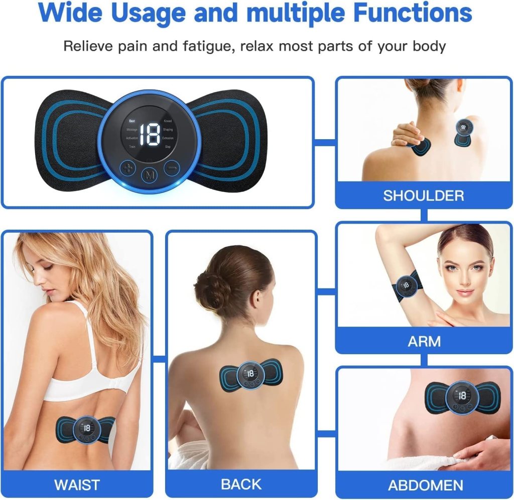 Compact EMS Massager for Neck, Back, Shoulder and Leg Pain Relief
