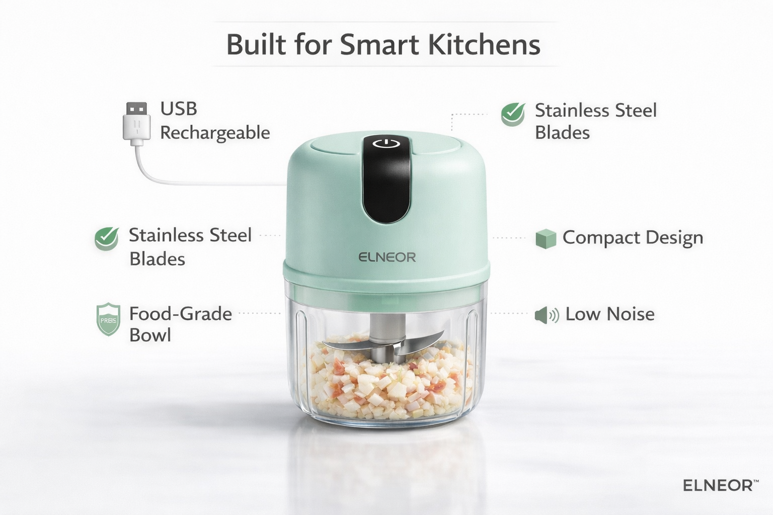 ELNEOR Wireless Food Chopper – Smart. Fast. Effortless.