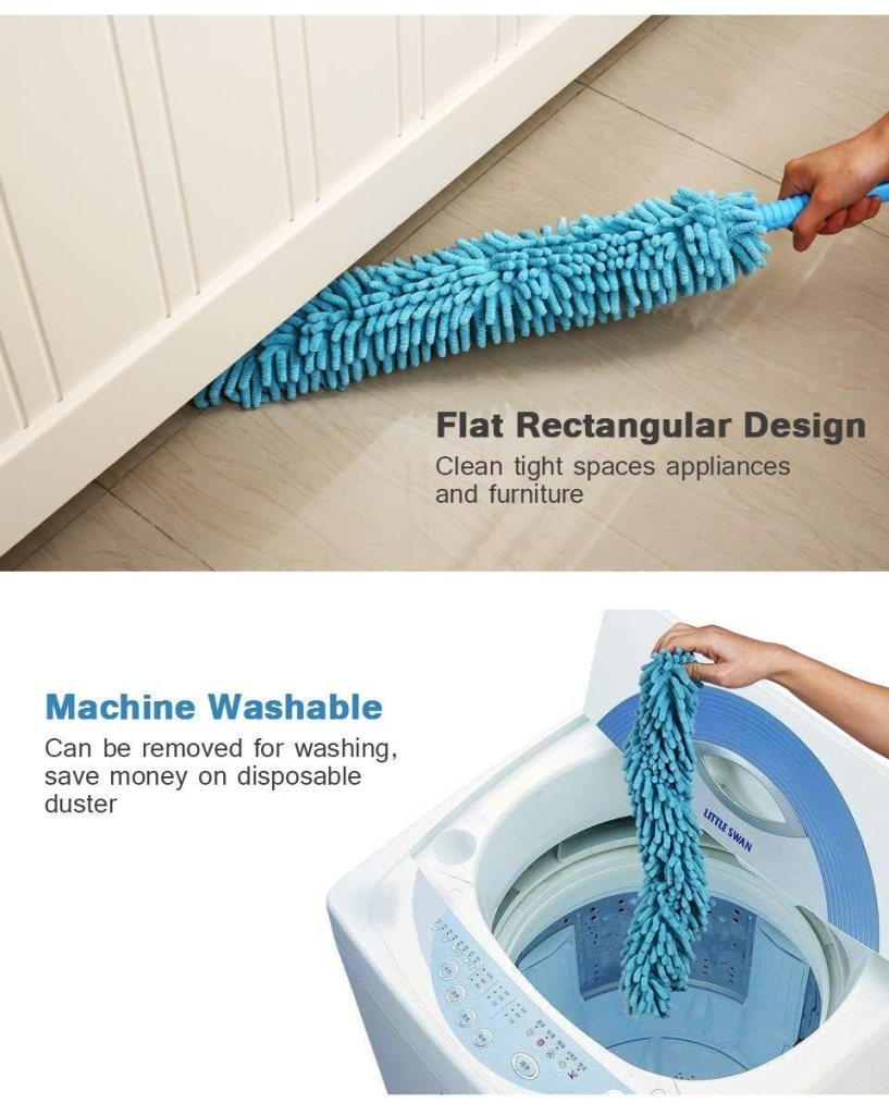 Washable Microfiber Duster with Adjustable Head for Multi-Purpose Cleaning
