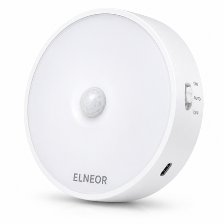 ELNEOR Motion Sensor Night Light – Hero Angle 3/4 View