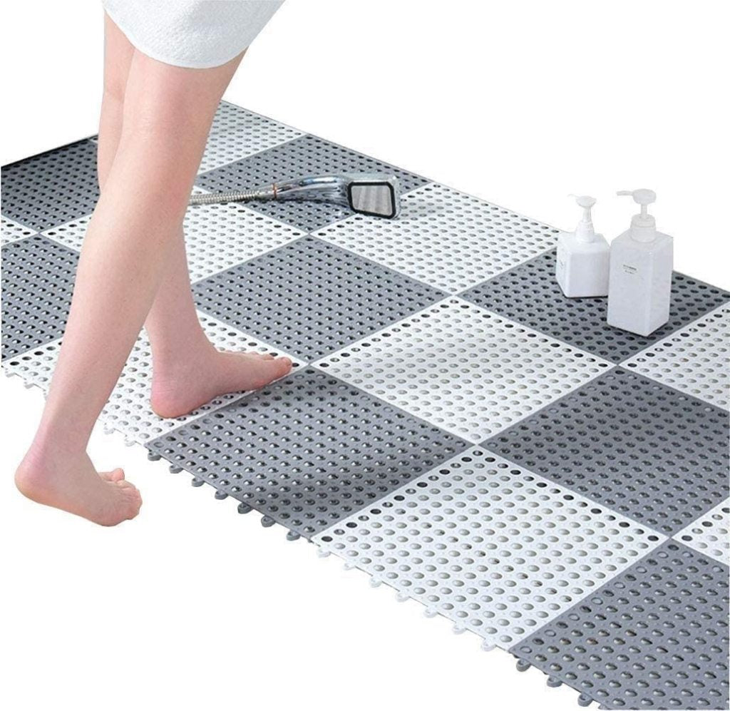 Interlocking Non-Slip Drainage Floor Mat (Set of 6 Tiles) - Elneor
