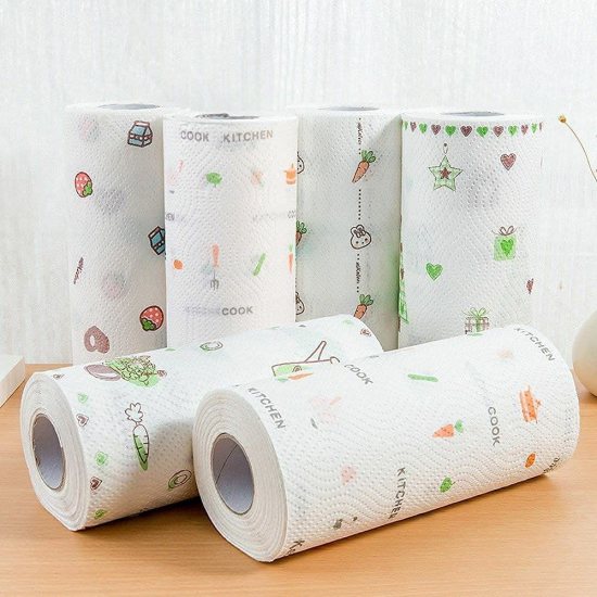 Non-Woven Reusable Kitchen Printed Tissue Roll - Eco-Friendly Alternative
