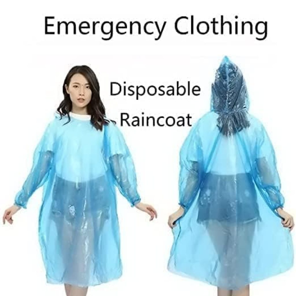 Emergency Rain Poncho Unfolded Showing Full Body Coverage
