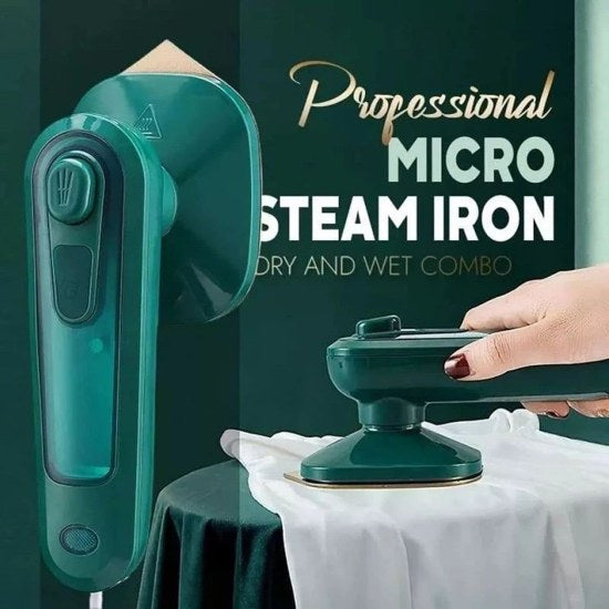 Portable Handheld Micro Steam Iron with Silicone Pad for Travel Use
