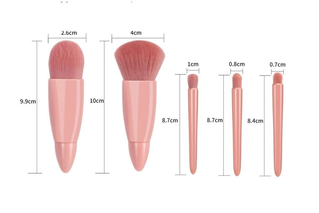 Professional Quality Travel Makeup Brushes with Soft Synthetic Bristles
