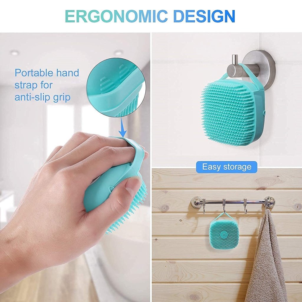 Multi-Purpose Silicone Bath Brush for Body, Scalp and Pet Grooming
