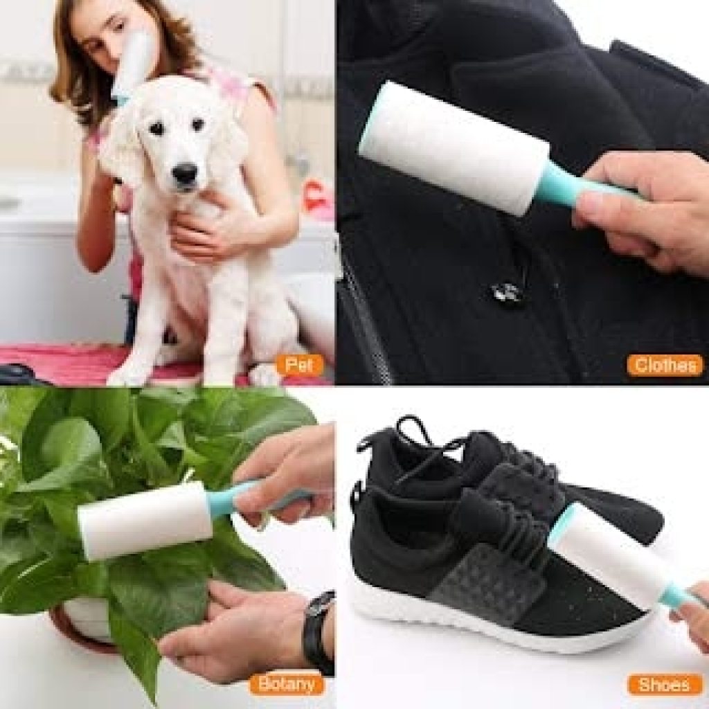 Plastic Sticky Lint Remover Roller – Set of 5 Rolls (150 Sheets) Pet Hair, Dust & Dirt Remover for Clothes, Furniture & Carpets - Elneor