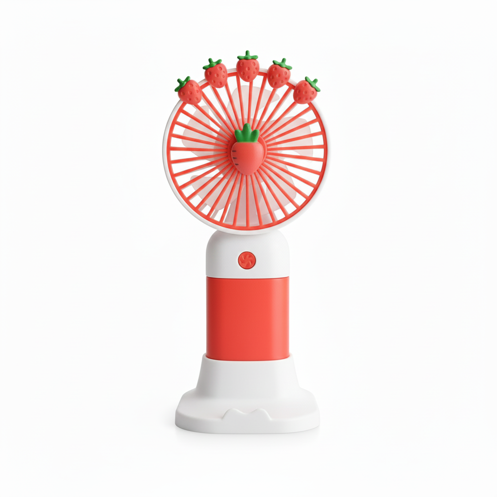 Coral Strawberry Fan - Front View