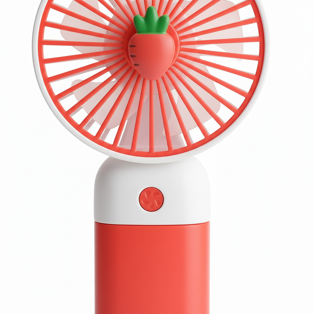 Coral Strawberry Fan - Strawberry Detail