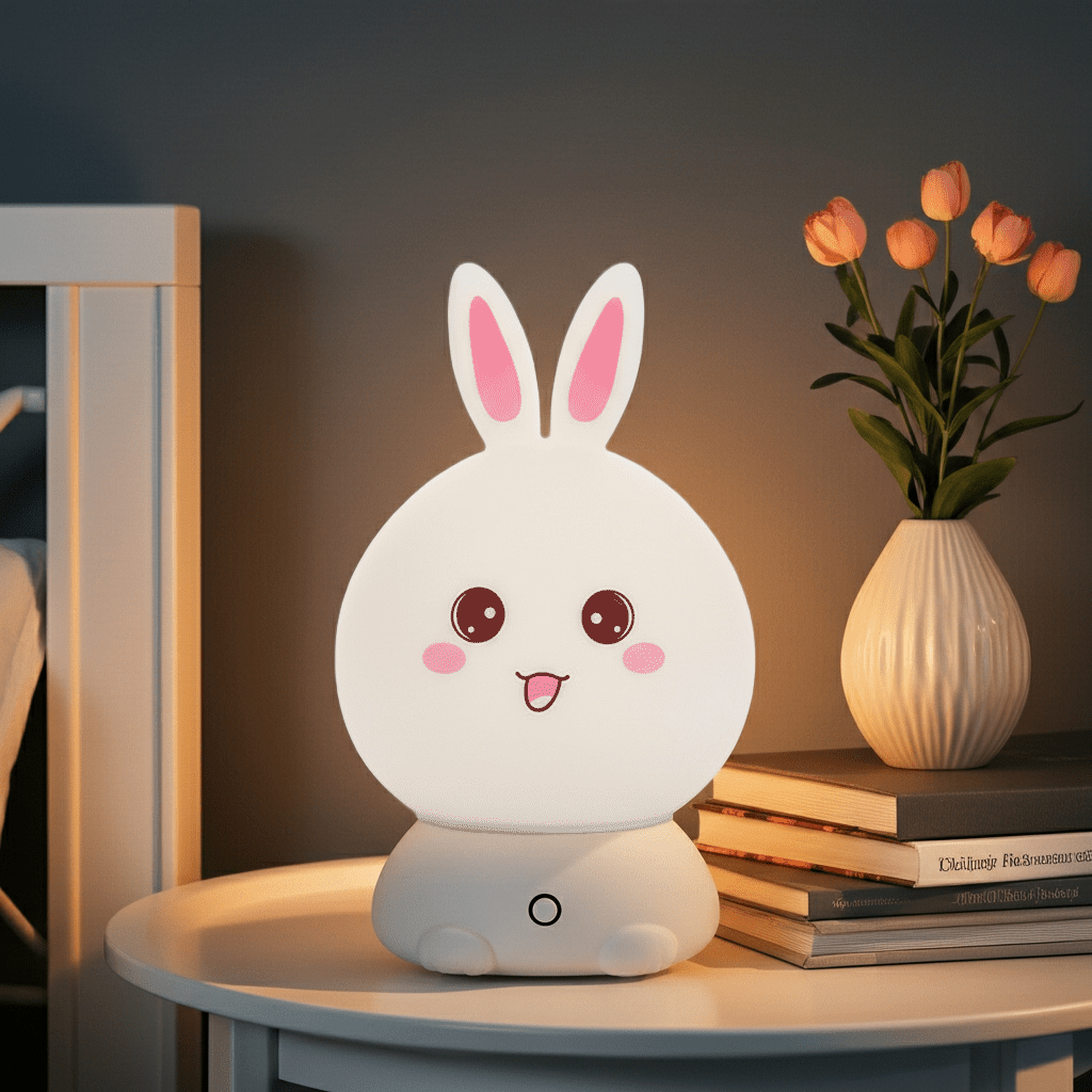 Cute Bunny Night Light Rechargeable Led Lamp With Touch Control Color Changing | Ambient Lighting by ELNEOR- ELNEOR