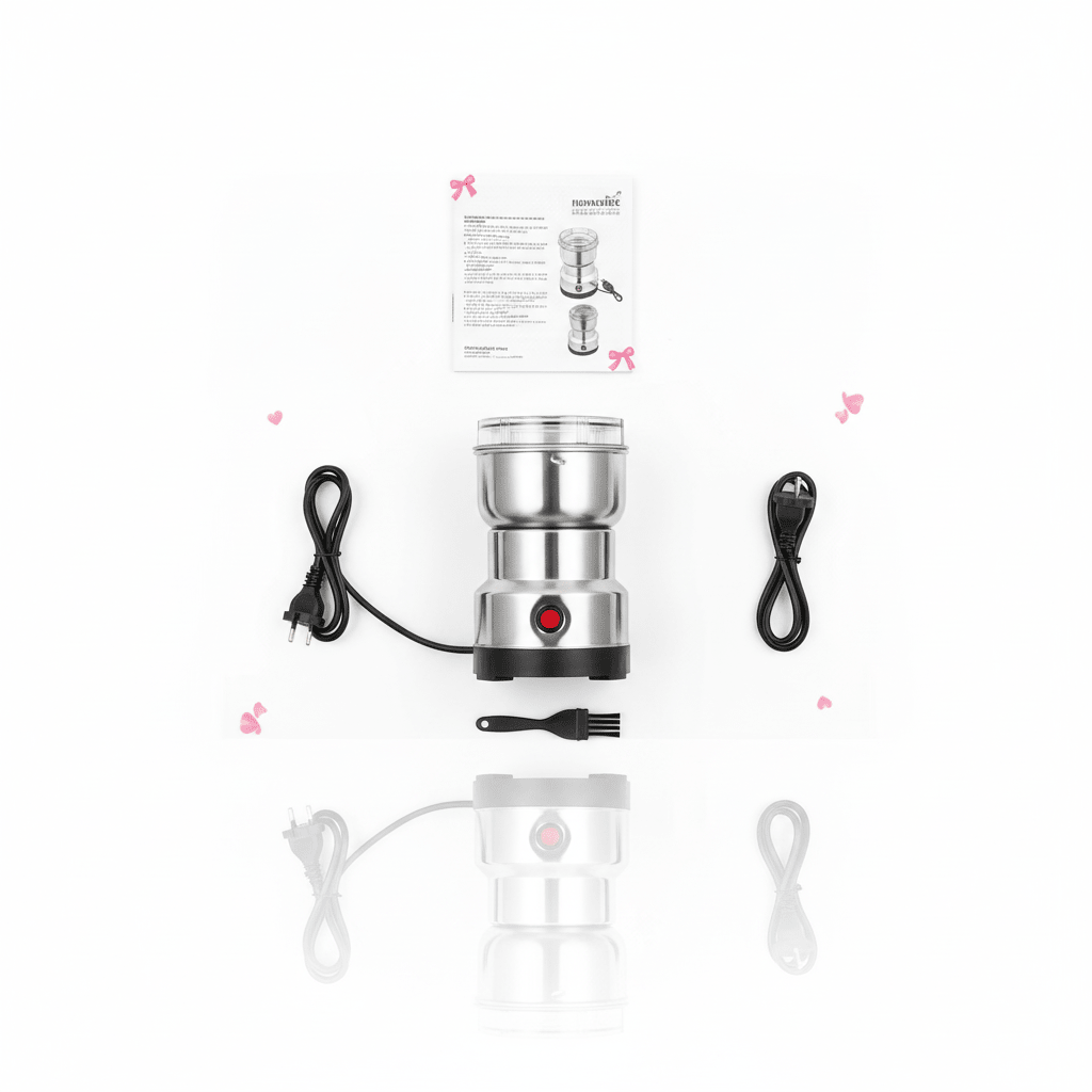 Electric Spice Grinder - Stainless Steel Coffee Bean Nut Grinder | Kitchen Essentials by ELNEOR- ELNEOR