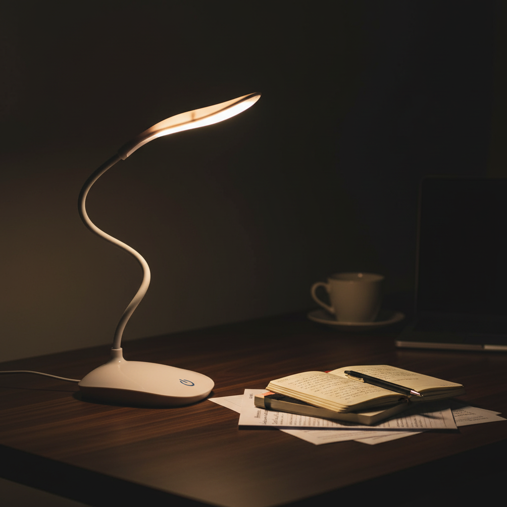 ELNEOR Gooseneck Lamp - Dark Workspace