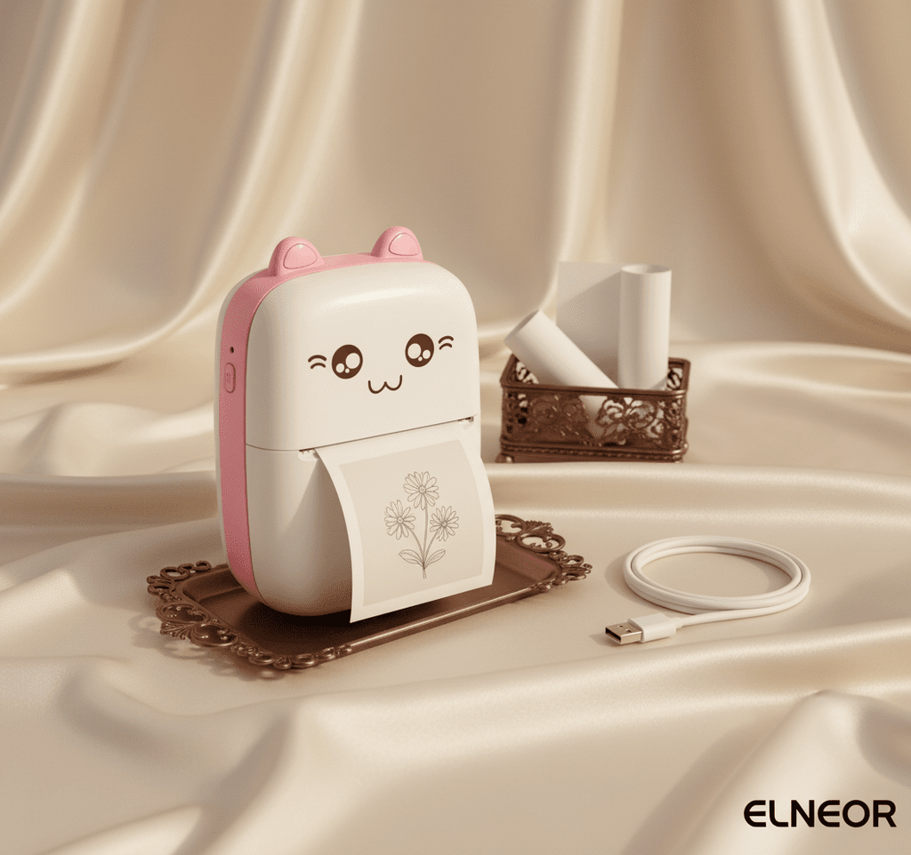 ELNEOR™ Mini Bluetooth Thermal Printer – Portable Ink-Free Label Printer - Elneor Care