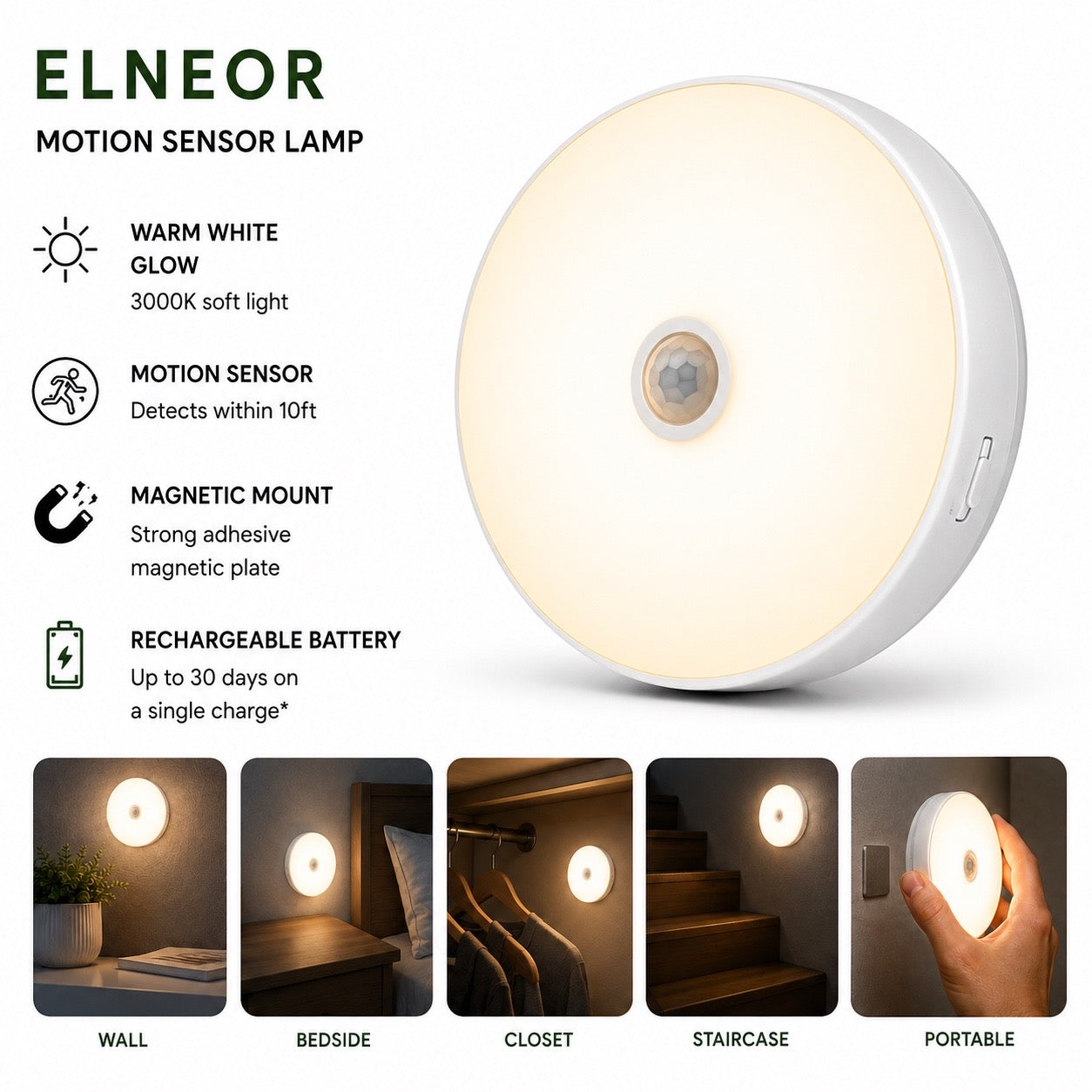 ELNEOR Motion Sensor Lamp Main Image