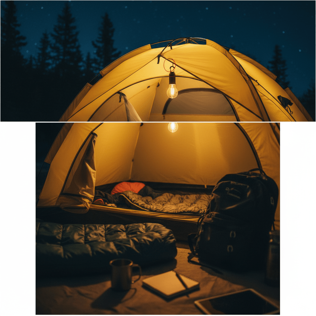 ELNEOR™ Portable Camping Tent Light - Rechargeable LED Bulb with Hook - ELNEOR