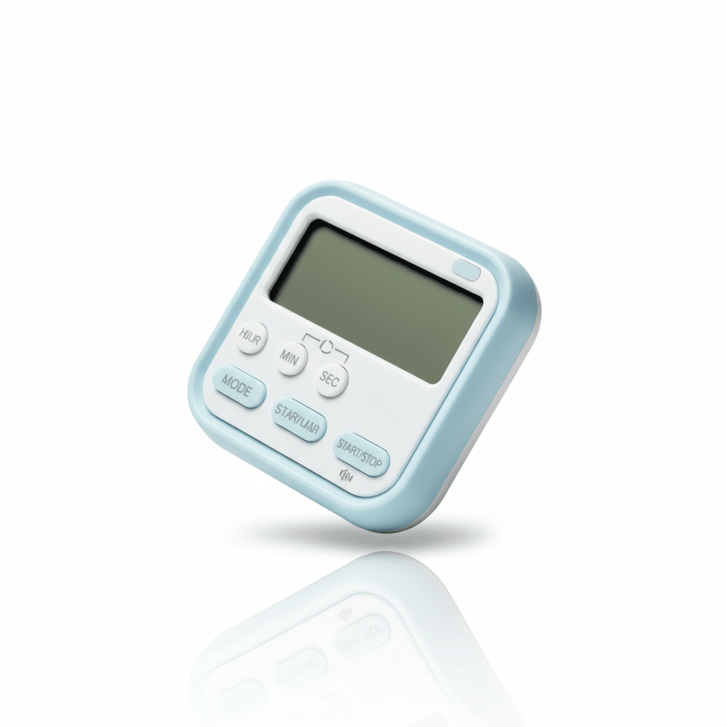 ELNEOR™ Precision Digital Kitchen Timer - Magnetic Rotary Countdown Clock with Large LED Display & Loud Alarm (Black) - ELNEOR