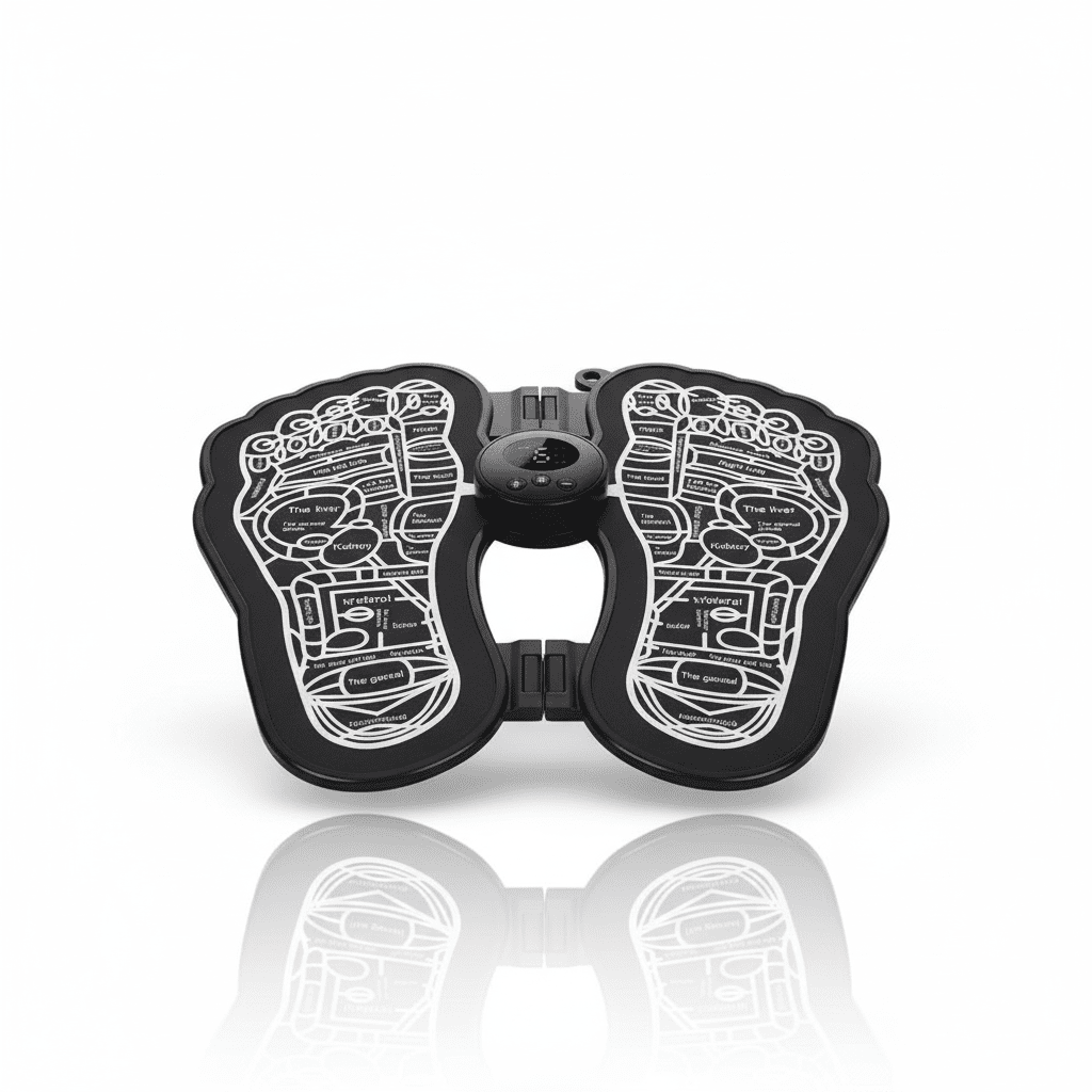 EMS Foot Massager Mat - Rechargeable Acupressure Pad | 9 Intensity Levels & 8 Massage Modes | Foldable - Elneor Kitchen