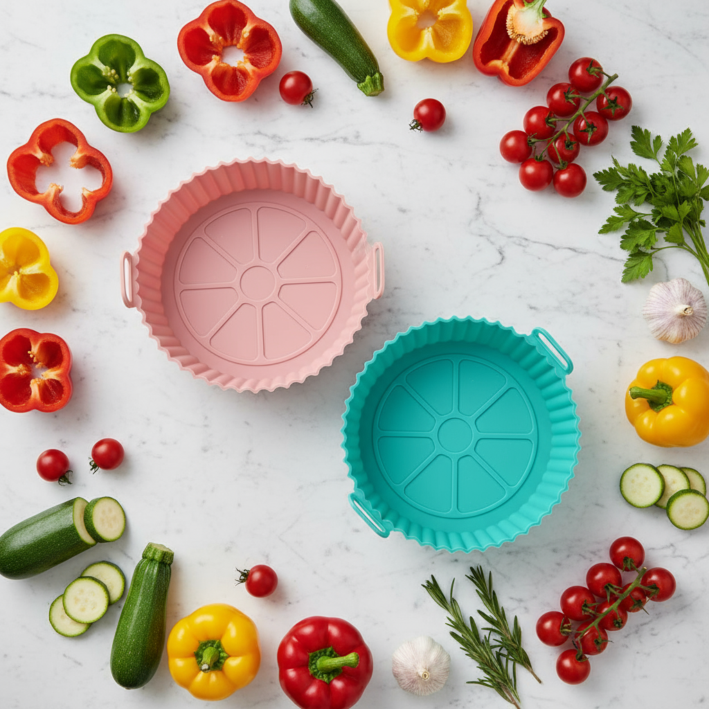 Flat lay with fresh vegetables