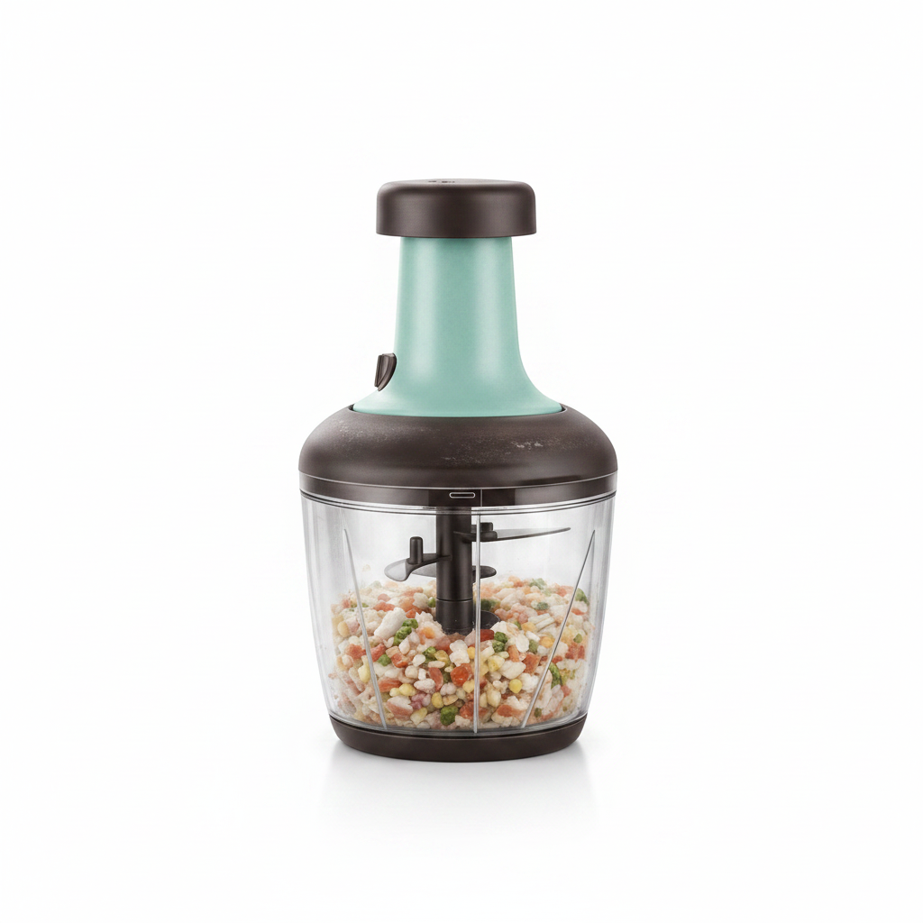ELNEOR Manual Vegetable Chopper 1100ml | 6 SS Blades | No Electricity | BPA-Free