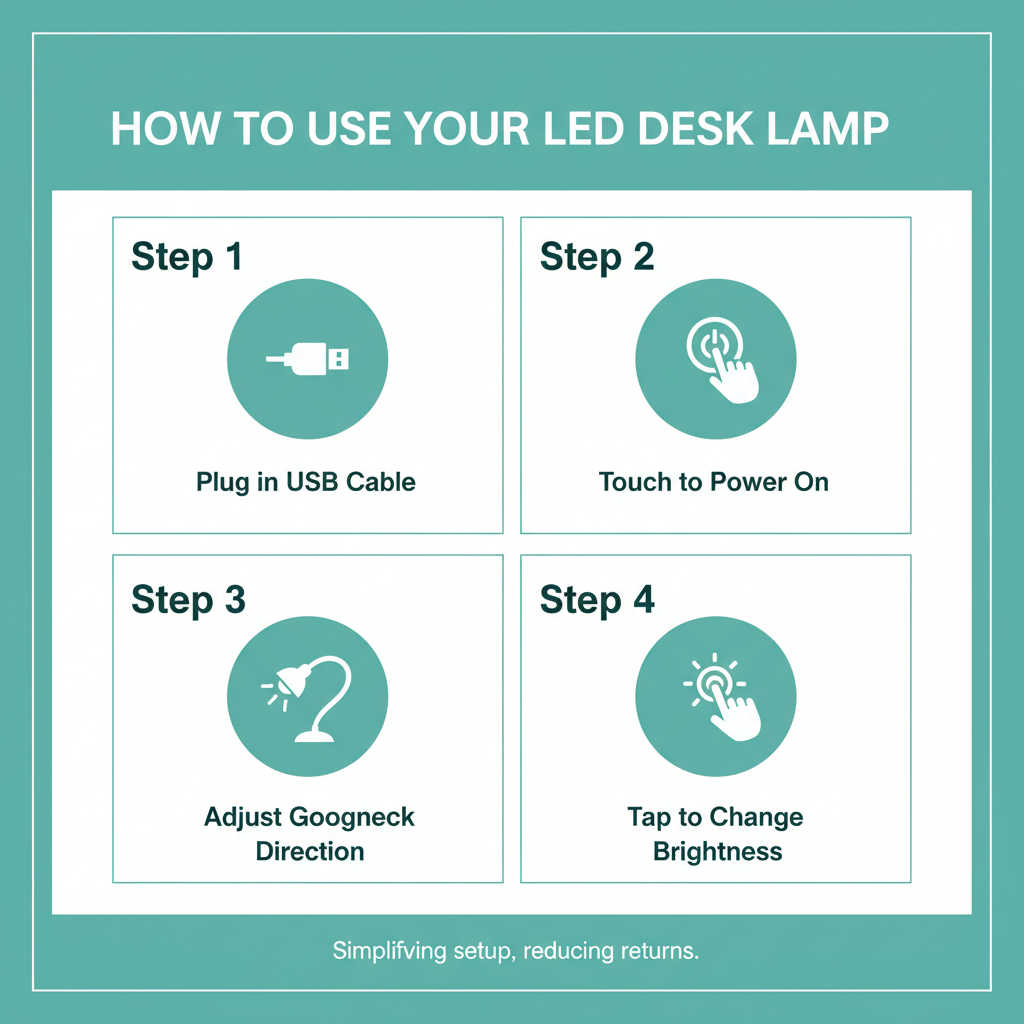 ELNEOR™ LED Gooseneck Desk Lamp | 3-Level Touch Brightness | Eye-Care Reading Light | USB Powered